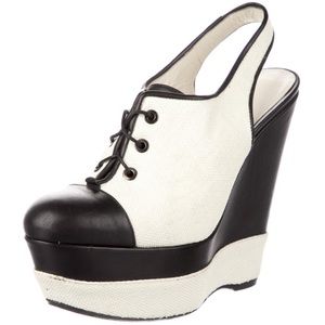 Stuart Weitzman Slingback Wedges with Mesh Accents